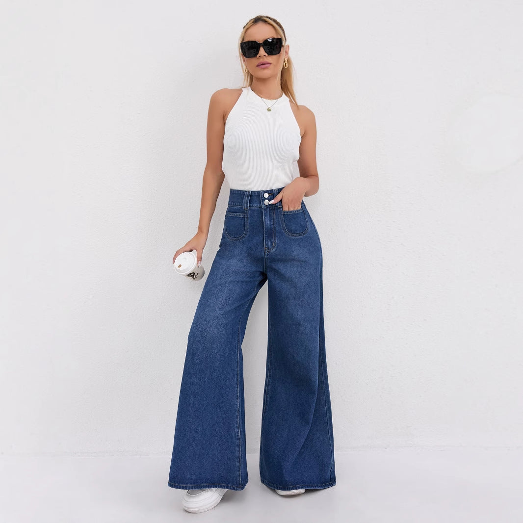 Dames High-waist Flared Jeans met Wijde Pijpen