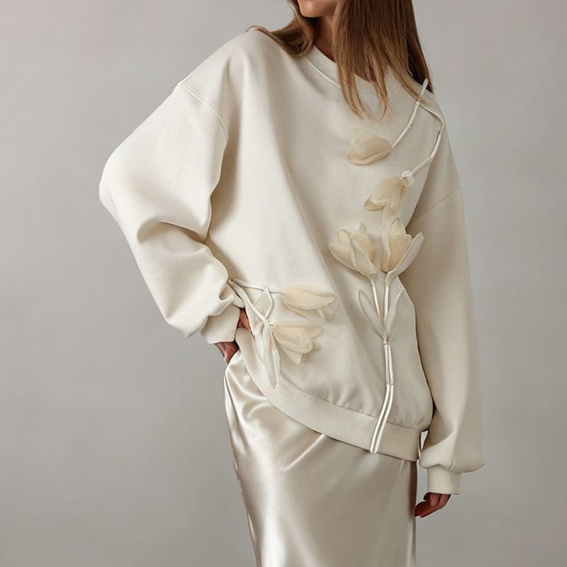 Stijlvolle en minimalistische hoodie met lange mouwen voor dames