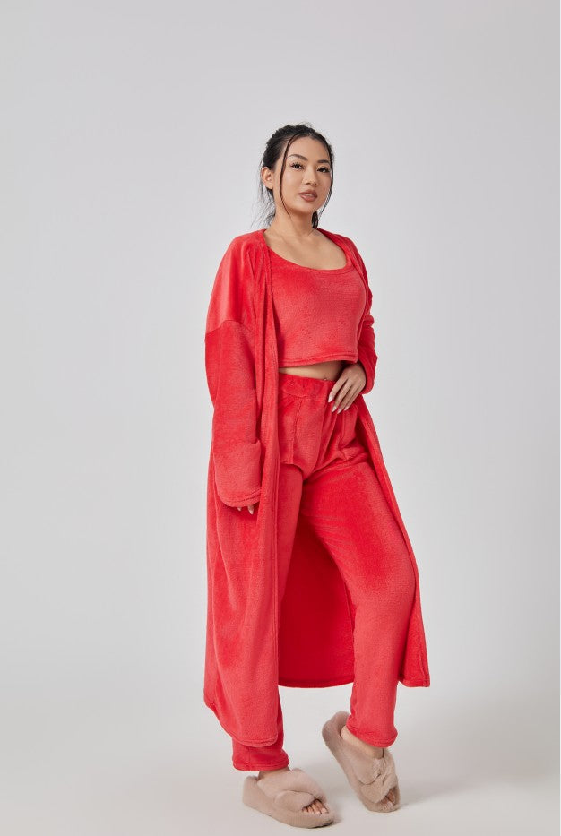 Cozy 3-Piece Pajama Lounge Set – Warm & Zacht Loungewear Set