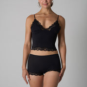 Lichtgewicht Kanten Driehoekige Hemd En Slip Set Met Delicate Rand