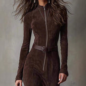 Slanke ritsjurk Elegante temperament Split jurken met lange mouwen Cowboymode Retro dameskleding