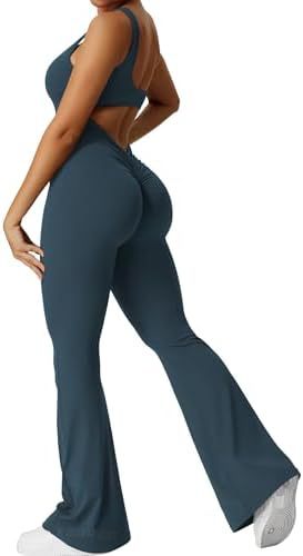 Dames mouwloze flare jumpsuits fitness yoga lange broek