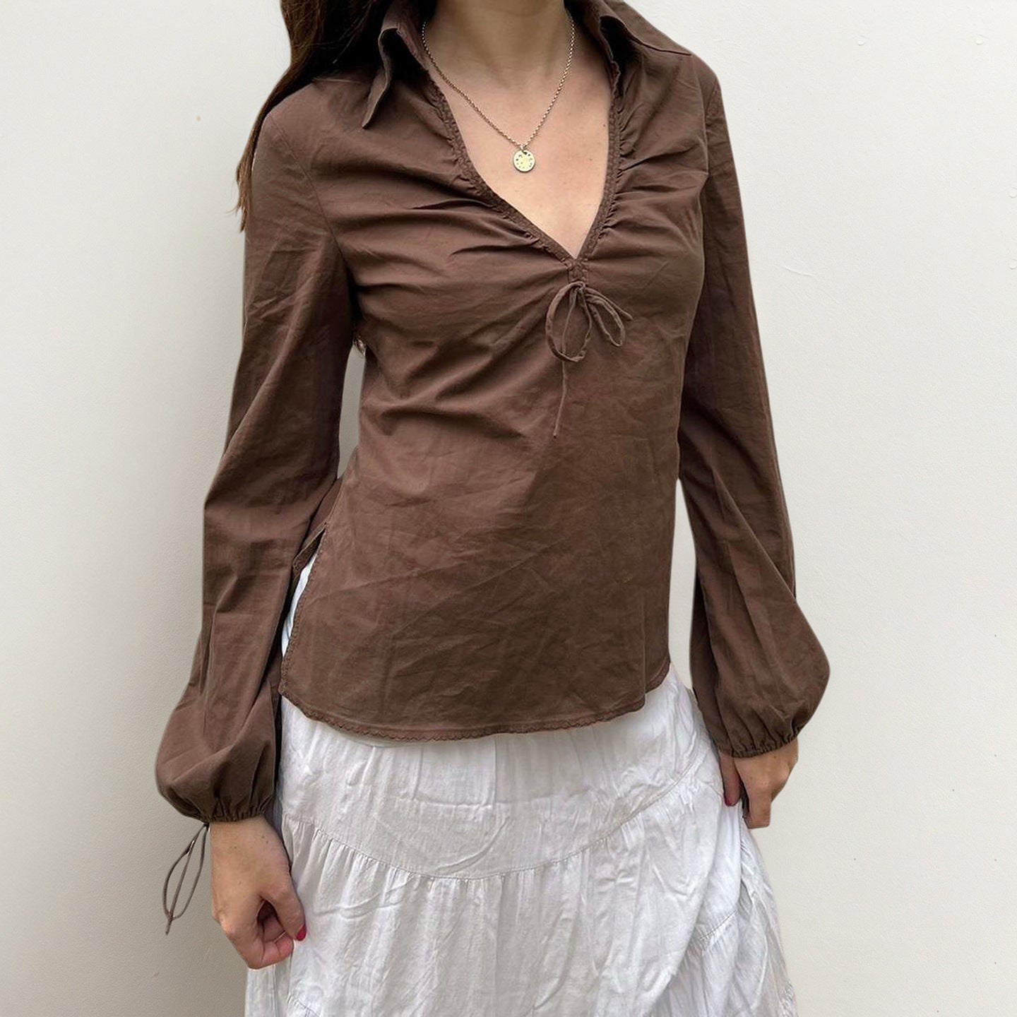 Stijlvolle minimalistische casual top met lange mouwen voor dames