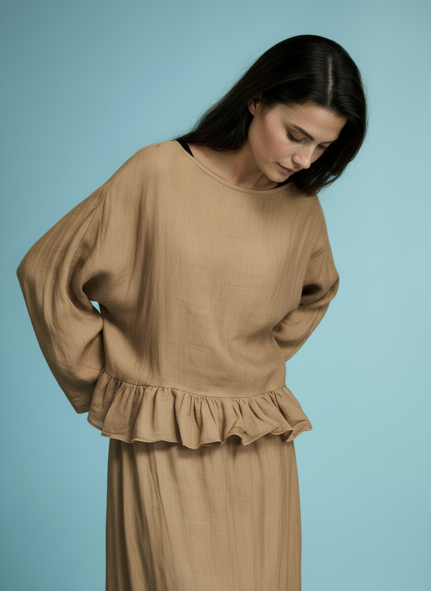 Minimalistische Blouse- en Maxi Rok Set voor Dames