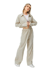 Dames tweedelige outfits lange mouwen button down wijde pijpen loungewear pyjama set
