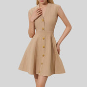 Zomerse geribbelde minirok figuur flatterende bodycon-jurk