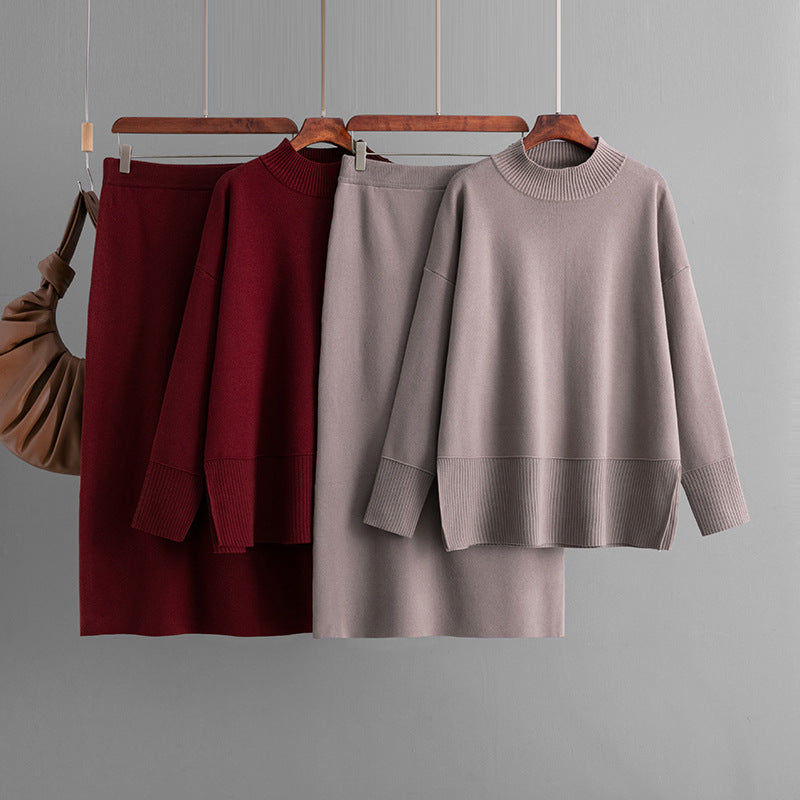 Coltrui & Midi Rok Set met Split – Elegant Tweedelig Dames Set