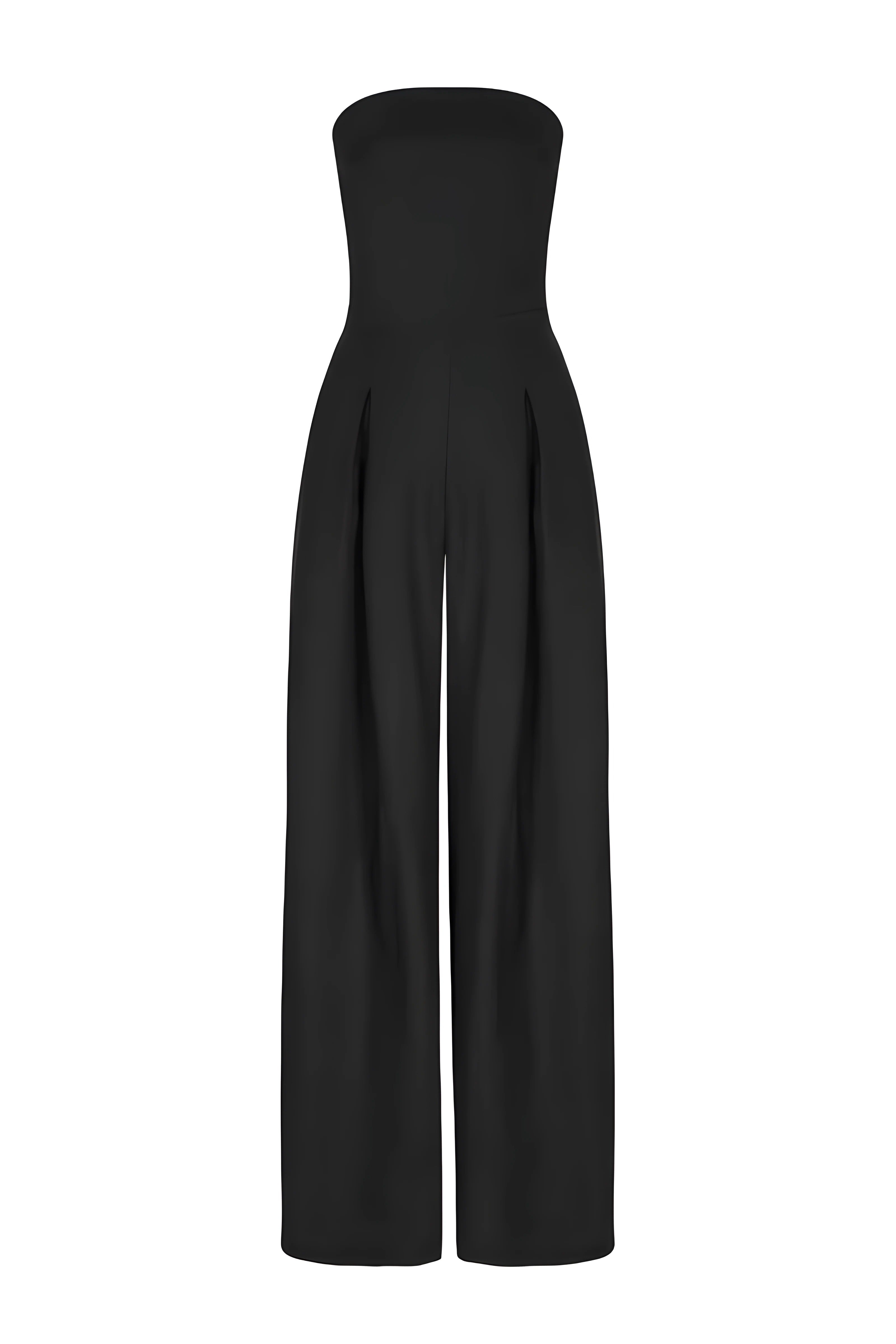 Elegante Strapless Jumpsuit met Korset Look