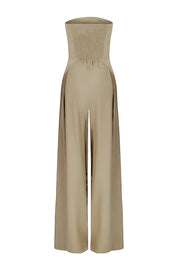 Elegante Strapless Jumpsuit met Korset Look