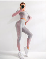 Dames Yoga Set Broek Leggings Naadloze Sportshirts