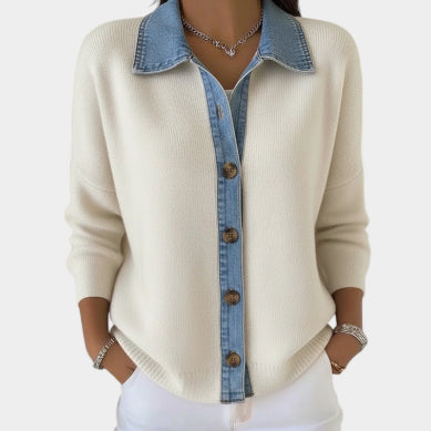 Dames losse blouse met lange mouwen en print