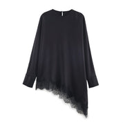 Asymmetrische Blouse met Kantdetail