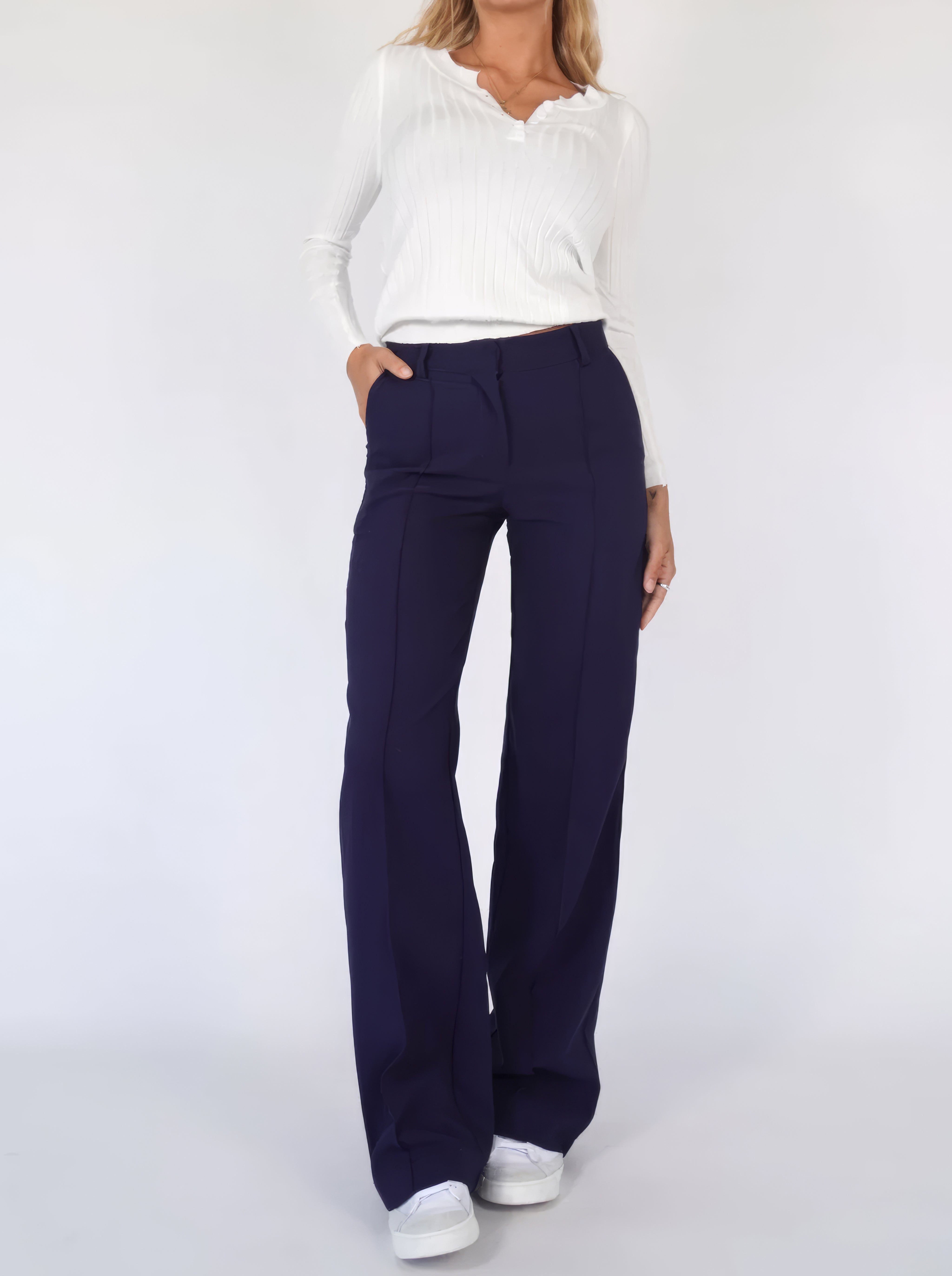 High-Waist Pantalon Met Rechte Pijpen