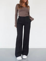 High-Waist Pantalon Met Rechte Pijpen