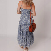 Afslankende Cinched-Waist Slipjurk Met Een Casual Bloemenprint Voor Dames