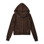 Fleece-Lined Zip Hoodie met Drawstring