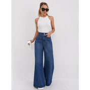 Dames High-waist Flared Jeans met Wijde Pijpen