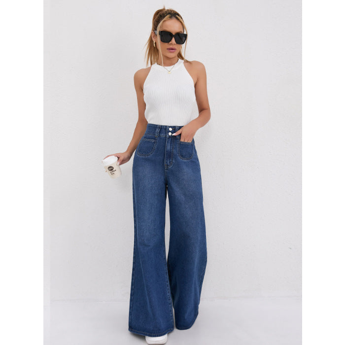 Dames High-waist Flared Jeans met Wijde Pijpen