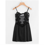 Lace See-Through Camisole Nightdress met Zachte Glans