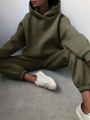 Casual Hooded Sweater Two-Piece Set – Dames Lounge & Tracksuit