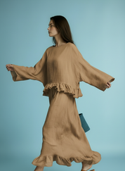 Minimalistische Blouse- en Maxi Rok Set voor Dames