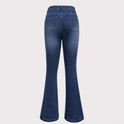 Modieuze slanke, effen kleur blauwe jeans