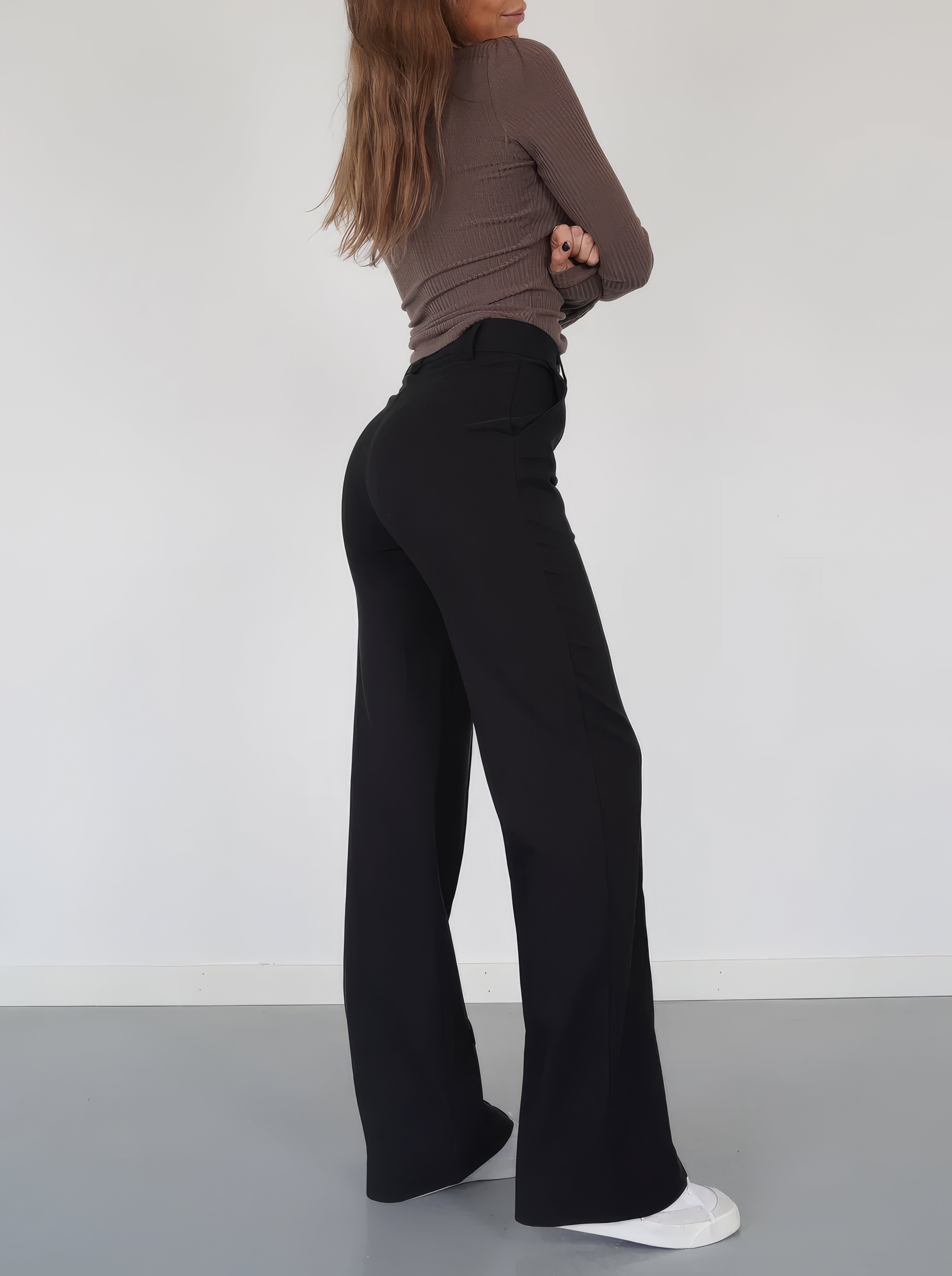 High-Waist Pantalon Met Rechte Pijpen