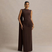 Sexy, figuur-hugging rugloze jurk met fladderende linten