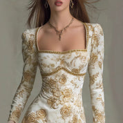 Bloemen jurk met open rug