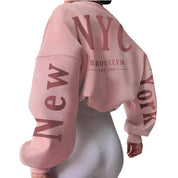 Losse trui met ronde hals met letterprint