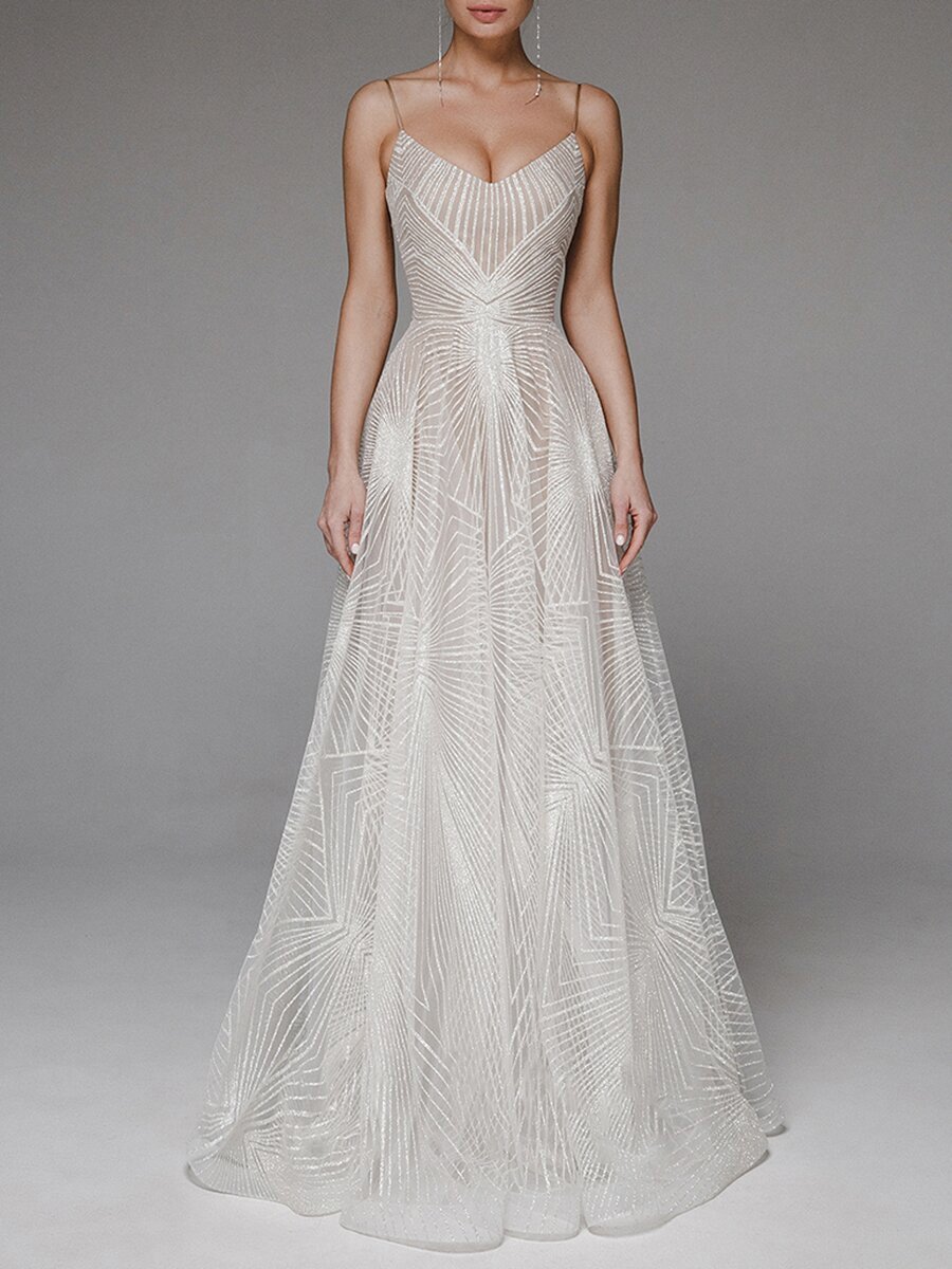 Lente en zomer sexy sling geborduurde mouwloze jurk