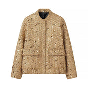 Sequin Tweed Jacket met Luxe Glinsterende Afwerking
