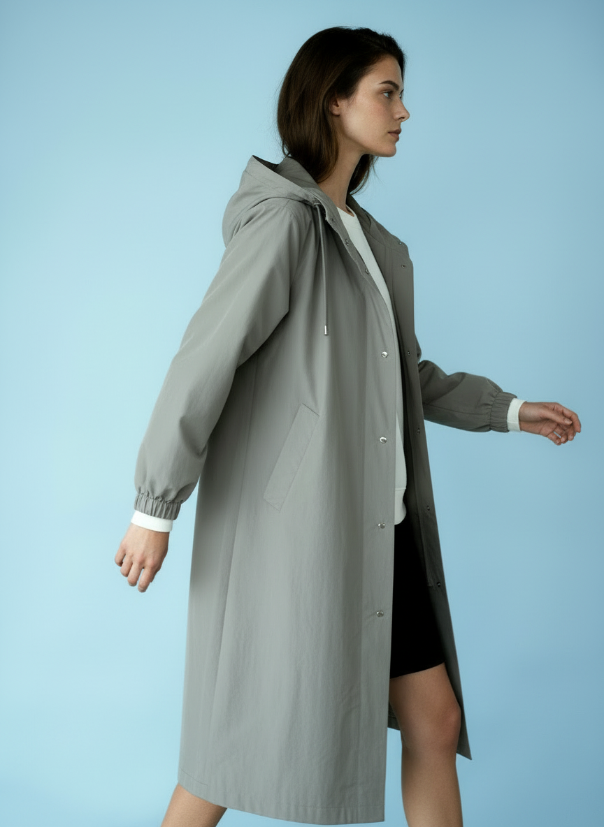 Dames Waterdichte Regen Trenchcoat met Capuchon – Tussenjas voor Lente en Herfst