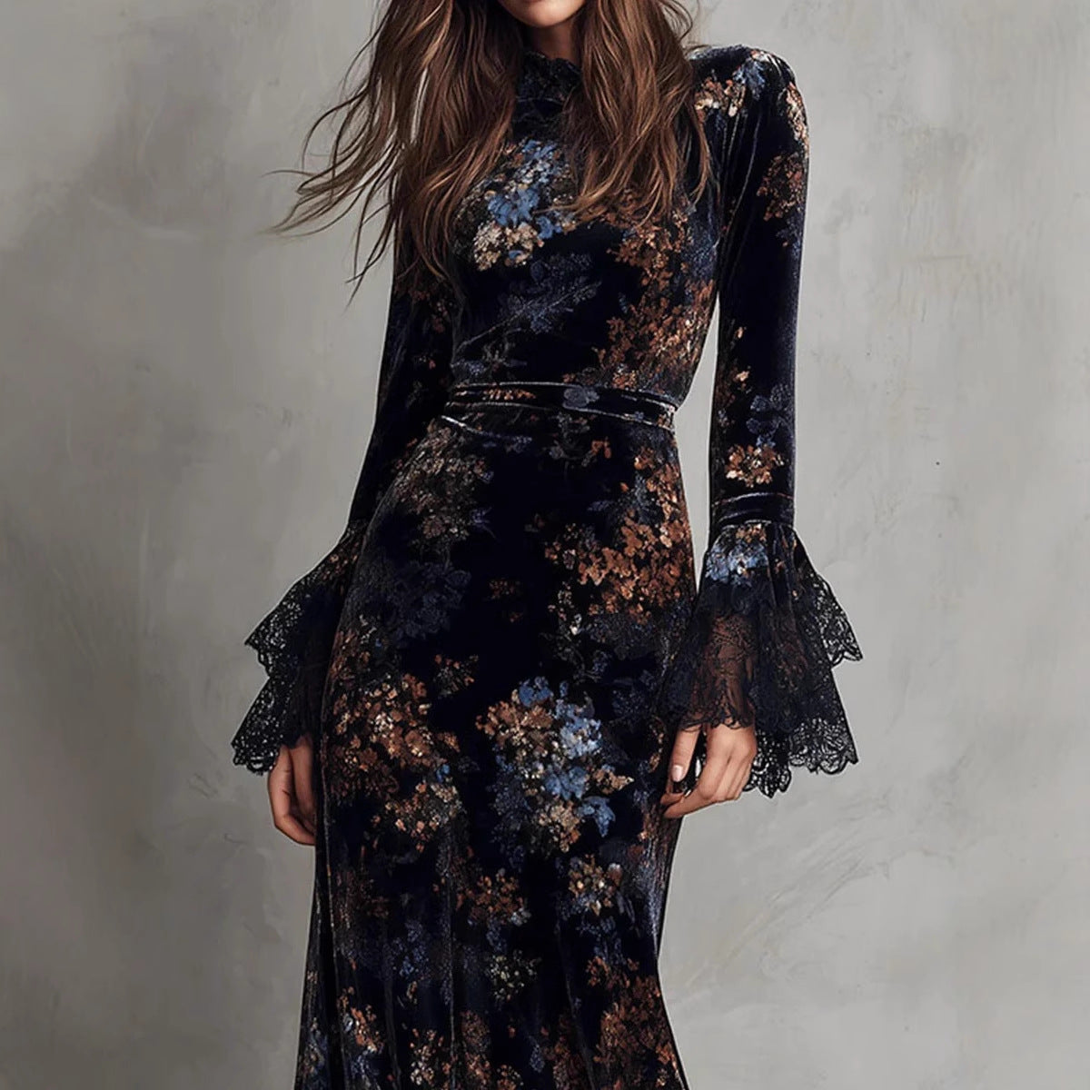 Afslankende fluwelen Cheongsam avondjurk jurk