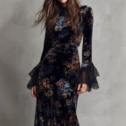 Afslankende fluwelen Cheongsam avondjurk jurk