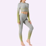 Dames Yoga Set Broek Leggings Naadloze Sportshirts