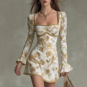 Bloemen jurk met open rug