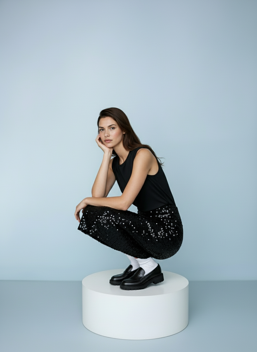 Chique lange pailletttenrok