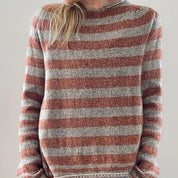 3D digitaal bedrukte dames trui met ronde hals gemaakt van grove naaldstof