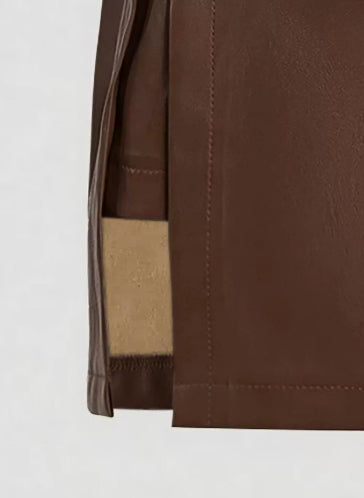 Faux Leren Minirok met Gouden Knopen