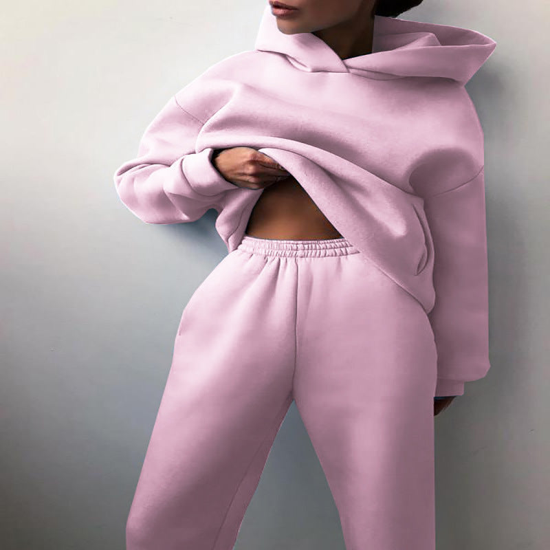 Casual Hooded Sweater Two-Piece Set – Dames Lounge & Tracksuit