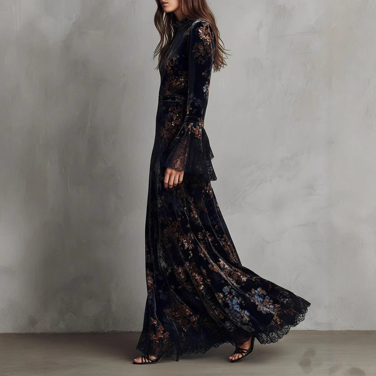 Afslankende fluwelen Cheongsam avondjurk jurk