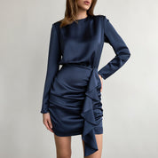 Elegante Franse Jurk Met Lange Mouwen Voor Dames