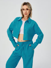 Dames tweedelige outfits lange mouwen button down wijde pijpen loungewear pyjama set