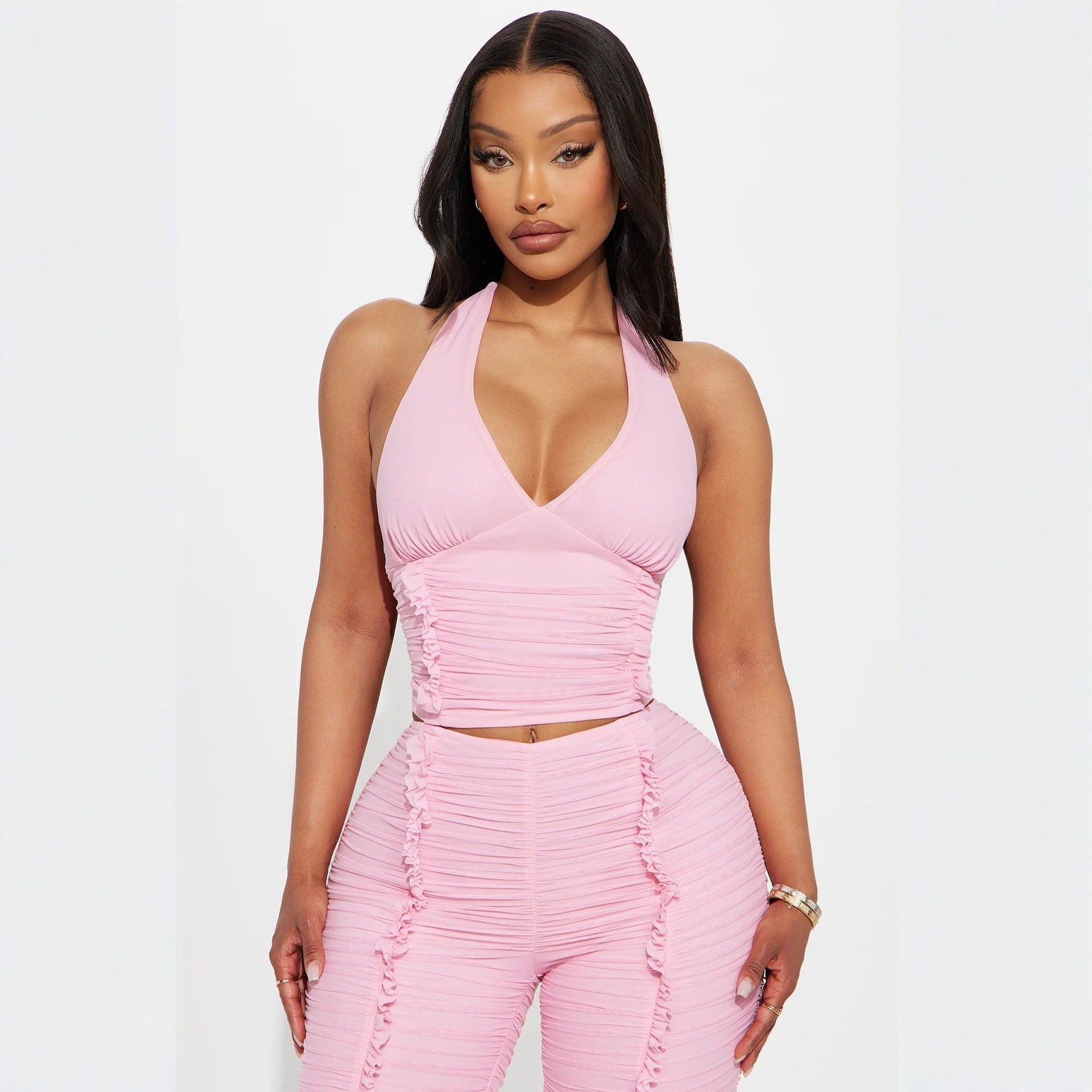 Set met rugloze tanktop en korte broek