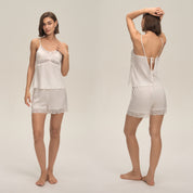 Dames tweedelige bretel shorts pyjama set zomer loungewear set