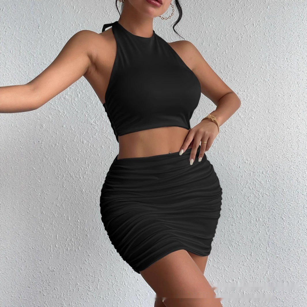 Dames high-end casual comfortabele halterhals bodycon set