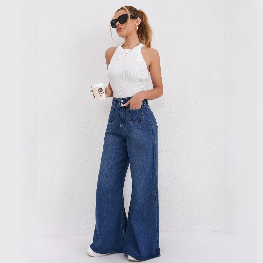 Dames High-waist Flared Jeans met Wijde Pijpen