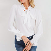 Relaxed-fit top met lange mouwen