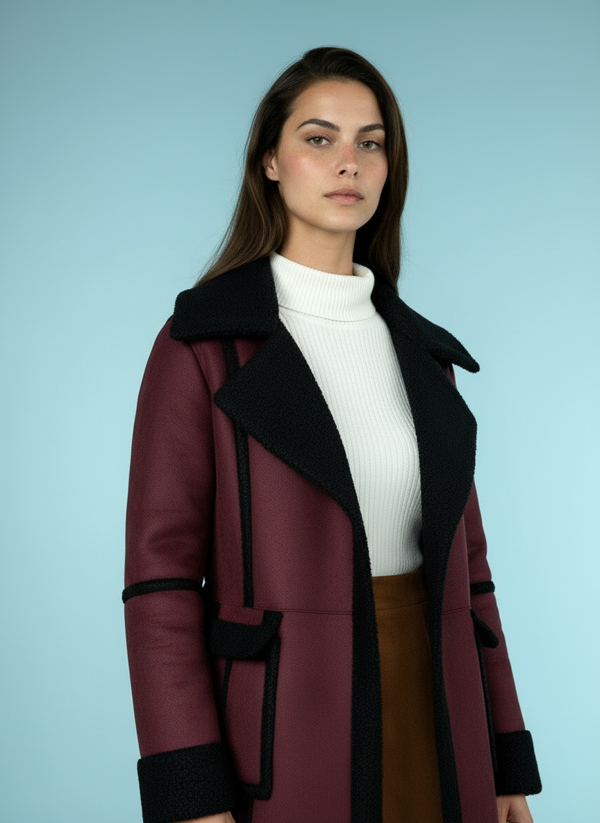 Lange Teddy-Fleece Mantel met Gevoerde Binnenkant – Warm & Stijlvol voor de Winter